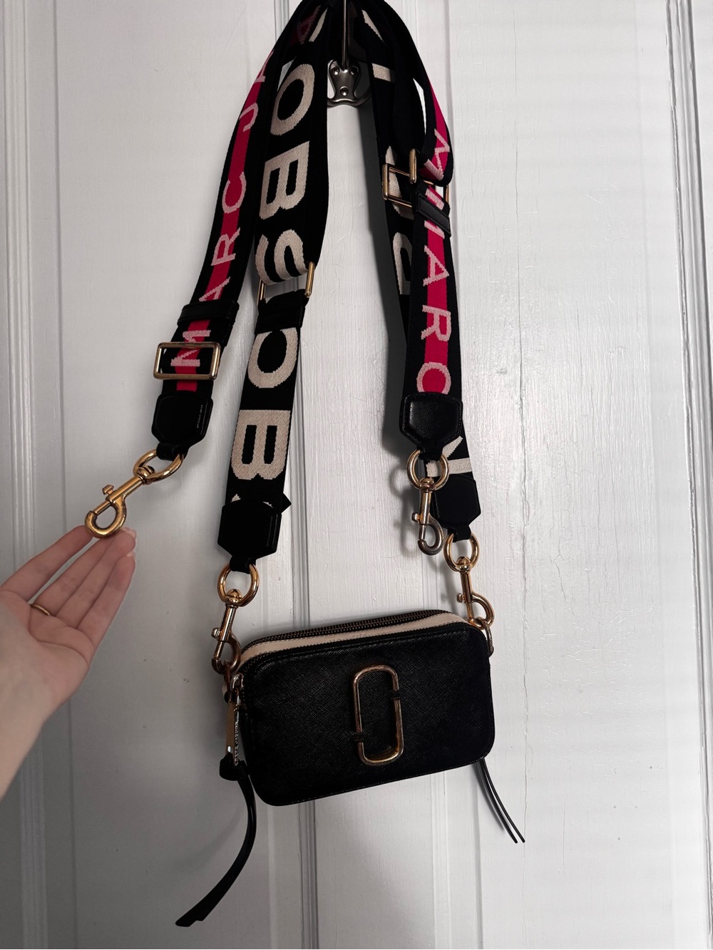 Marc Jacobs Black Crossbody Camera Bag with 2 Straps